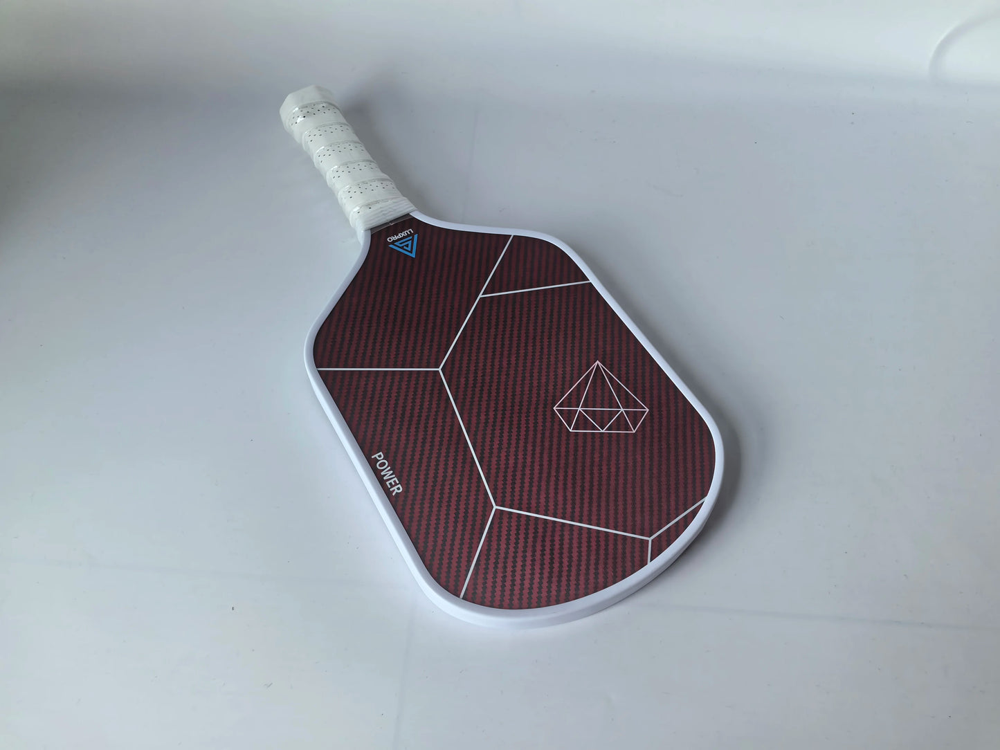 2024 Newest Hot sell Carbon Fiber And Red Kevlar pickleball paddle 16mm with High Grit & Spin Surface enlong handle