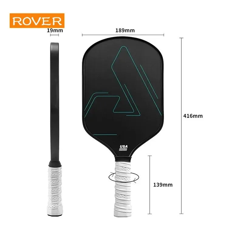 T700 Carbon Fiber Pickleball Paddle 16MM Carbon Frosted Surface Polymer Honeycomb Core Enhanced Control& Power&Spin Cricket Ball